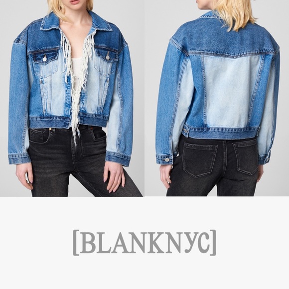 blank nyc fringe denim jacket